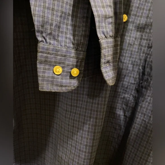 Coach Men's Blue Checkered Casual Shirt - Picture 5 of 13